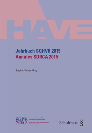 Jahrbuch SGHVR 2015 / Annales SDRCA 2015-0