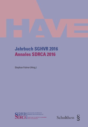 Jahrbuch SGHVR 2016 / Annales SDRCA 2016-0