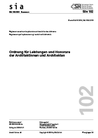 SIA 102 - 2020 - Ordnung für Leistungen und Honorare der Architektinnen und Architekten-0