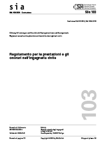 SIA 103 - 2020 - Regolamento per le prestazioni e gli onorari nell'ingegneria civile-0