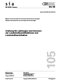 SIA 105 - 2020 - Ordnung für Leistungen und Honorare der Landschaftsarchitektinnen und Landschaftsarchitekten-0